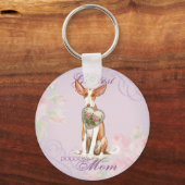 Ibizan Hound Heart Mam Sleutelhanger (Voorkant)