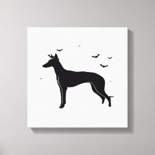 Ibizan Hound-hond � Halloween-maansilhouetklasse Canvas Afdruk