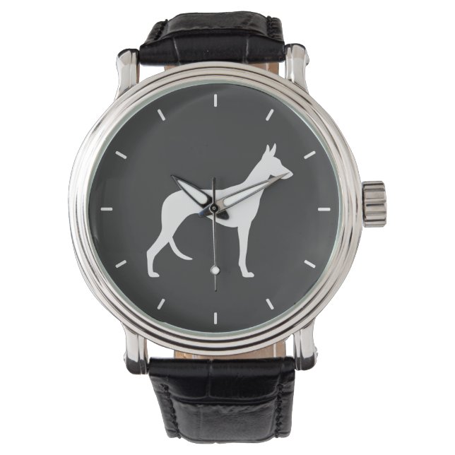 Ibizan Hound Silhouette Horloge (Voorkant)