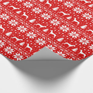 Ibizan Hound Silhouettes Honden Kerstvakantie Cadeaupapier