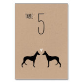 Ibizan Hound Silhouettes Trouwtafel Kaart (Achterkant)