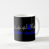 IBM Awareness Blue Ribbon Love Heartbeat Support Q Koffiemok (Voorkant rechts)