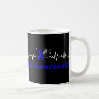 IBM Awareness Blue Ribbon Love Heartbeat Support Q Koffiemok