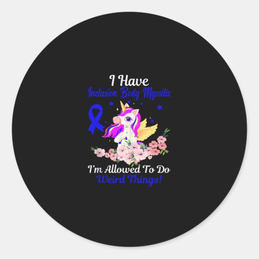 IBM Awareness Funny Unicorn Vriend Familie Onderst Ronde Sticker (Voorkant)