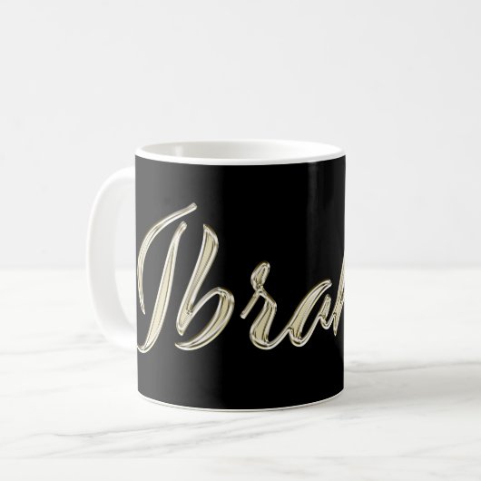 Ibrahim Name whitegold Tasse Teetasse Cafeetasse (Devant gauche)