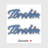 Ibrahim Nom bleu Autocollants Sticker Stickerset (Feuille)