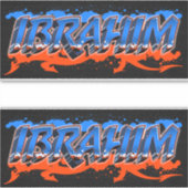 Ibrahim prénom Nom Graffiti Autocollant Autocollan (Devant)
