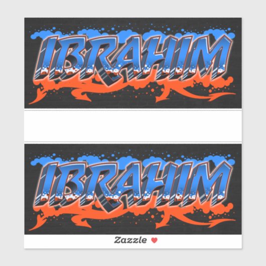 Ibrahim prénom Nom Graffiti Autocollant Autocollan (Feuille)