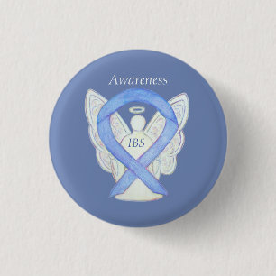 IBS Awareness Ribbon Periwinkle Guardian Angel Pin Ronde Button 3,2 Cm