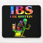 Ibs I Be Tin' Funny Skeleton Tie Dye Muismat (Voorkant)