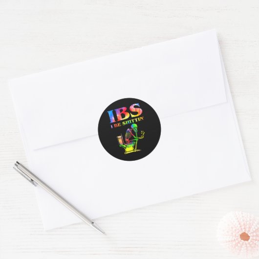 Ibs I Be Tin' Funny Skeleton Tie Dye Ronde Sticker (Envelop)