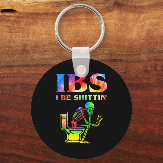Ibs I Be Tin' Funny Skeleton Tie Dye Sleutelhanger (Voorkant)
