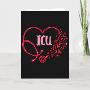 IC-verpleegster stethoscoop hart valentijnsdag ver Kaart