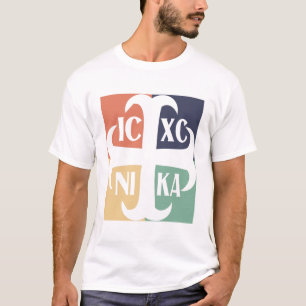 IC XC NIKA Cross Colorful Christogram Retro Gift T-shirt