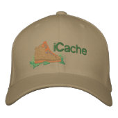 iCache Geocacher Geborduurde Pet (Voorkant)