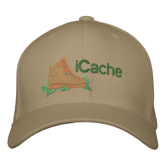 iCache Geocacher Geborduurde Pet (Voorkant)