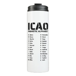 ICAO Aviation Alphabet Code Thermosbeker