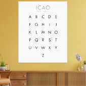 ICAO Phonetic Alphabet Chart Canvas Afdruk (Insitu (Woonkamer))