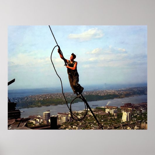 Icarus staalwerker tuigage Empire State Building 1 Poster (Voorkant)