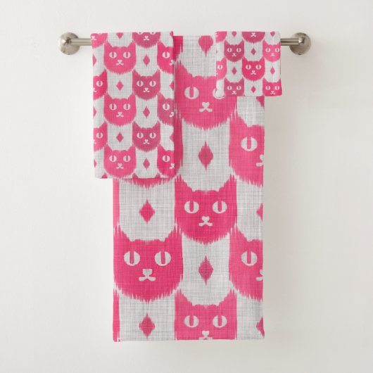 Icat ikat roze patroon bad handdoek (Insitu)