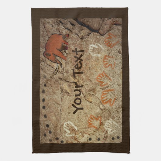 Ice Age Cave Art Theedoek (Verticaal)