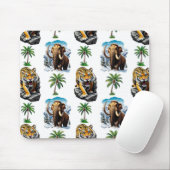 Ice Age Mammoth Sabertooth Tiger Pattern Design Muismat (Met muis)