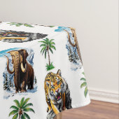 Ice Age Mammoth Sabertooth Tiger Pattern Design Tafelkleed (Voorbeeld)