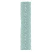 Ice Aqua  Damask Print Korte Tafelloper (Voorkant)