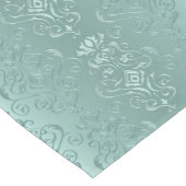 Ice Aqua  Damask Print Korte Tafelloper (Hoek)