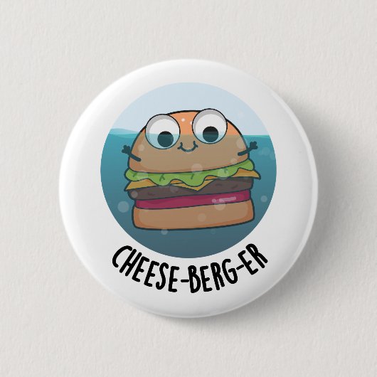 Ice-berg Funny Cheeseburger Pun Ronde Button 5,7 Cm (Voorkant)