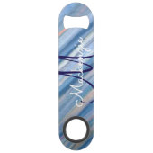Ice-Blue Bar | Kool Icy Silver Peach Speed Flessenopener (Voorkant)
