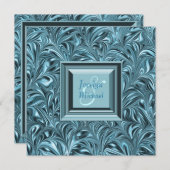 Ice Blue Blauwgroen Blue Wedding Kaart (Voorkant / Achterkant)
