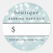 Ice Blue Bokeh | Boutique Prix Sticker (Devant)