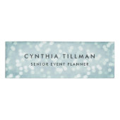 Ice Blue Bokeh Naambadge (Voorkant)