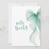 Ice Blue Bow 30th Birthday Invitation (Dos)