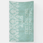 Ice Blue  Damask Patroon - Grungy Finish Spandoek (Verticaal)