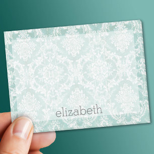Ice Blue Damask Patroon met Grungy Finish Post-it® Notes