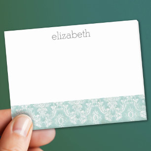 Ice Blue Damask Patroon met Grungy Finish Post-it® Notes