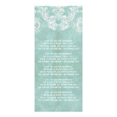 Ice Blue Damask Patroon met Grungy Finish Reclamekaart (Achterkant)