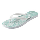 Ice Blue  Damask Patroon met Grungy Finish Teenslippers (Schuin)