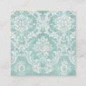 Ice Blue Damask Pattern 5 contactlijnen Vierkante Visitekaartje (Voorkant)