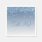 Ice Blue Elegant Script Glam Modern Glitter Girly Servet (Voorkant)