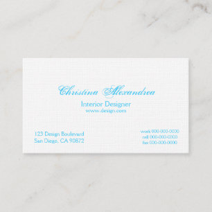 Ice Blue en Linen Damask Visitekaartjes