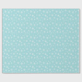 Ice Blue en White Snowflake Doodle Holiday Cadeaupapier (Vlak)