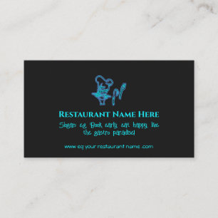 Ice blue fine dining restaurant logo visitekaartje