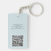 Ice Blue Grey Black Marmer Achtergrond Sleutelhanger (achterkant)