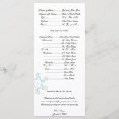 Ice Blue Heart Snowflake Programme de mariage (Dos)