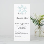 Ice Blue Heart Snowflake Programme de mariage (Debout devant)