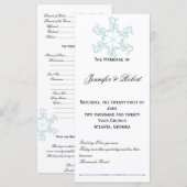 Ice Blue Heart Snowflake Wedding Programma (Voorkant / Achterkant)