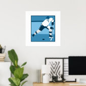 Ice Blue Hockey Logo Poster (Thuiskantoor)